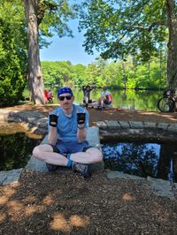 Zach, enjoying one of the parks we see on day 1
