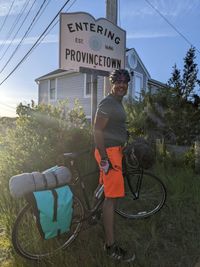 Per Avi, "obligatory photo at the P-town town line sign".